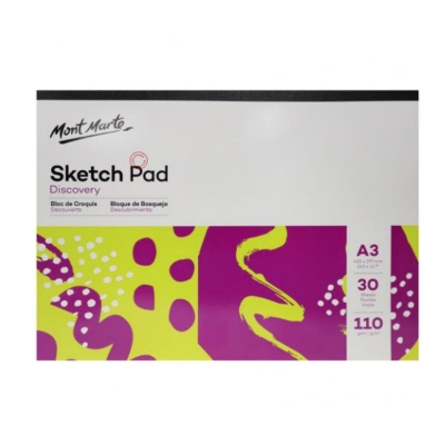 Picture of Mont Marte Discovery Sketch Pad White Paper A3 110gsm 30 Sheet