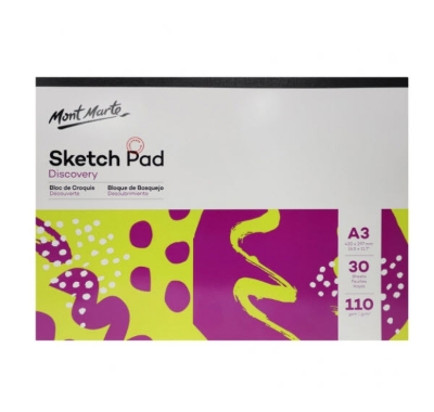 Picture of Mont Marte Discovery Sketch Pad White Paper A3 110gsm 30 Sheet