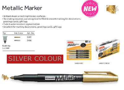 Picture of Luxor Metallic colour Marker- Golden and Silver