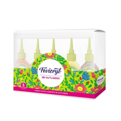 Picture of Fevicryl 3D Outliners Fabric & Multi-Surface - Set of 5 Shades