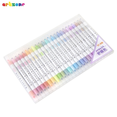 Picture of 24 Pcs Color ful Milk-Liner Highlighters Double Sided Writing for Office and School
