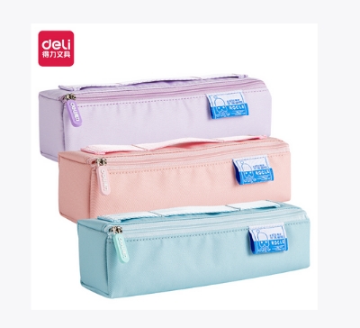 Picture of Deli E66971 simple and environmentally friendly small square bag multi-purpose pencil case (mixed)