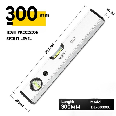 Picture of Deli DL700300C High Precision Spirit Level Measuring Instruments Aluminum Alloy Horizontal Ruler Woodworking Portable Measuring Tool