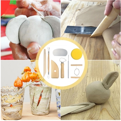 Picture of 8Pcs Clay Tools Ceramic Tools Sculpture Carving Cutter Craft Soft Pottery Carving Tool Set