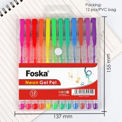 Picture of FOSKA Neon Gel Pen 12 Pcs/set