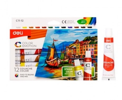 Picture of Deli EC11-12 Gouache 12ml/12 colors Tube