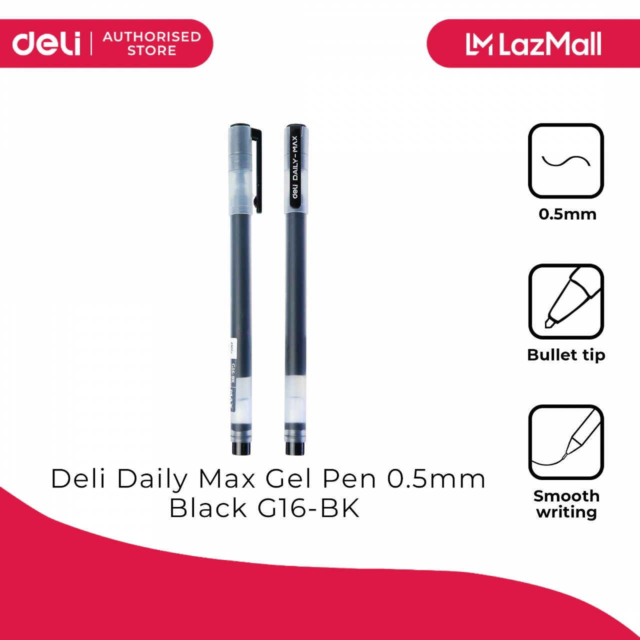 Picture of Deli EG16-BK Gel Pen 12 Pieces Black