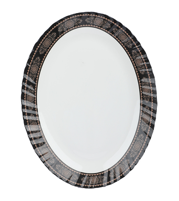 Picture of 13.5" Crazy Oval Dish-Black gold