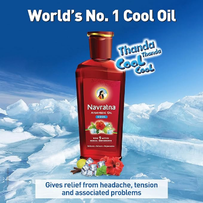 Buy Navratna Ayurvedic Cool Oil Unique combination of 9 Ayurvedic Herbs (India) 200ml at Best Price In Bangladesh