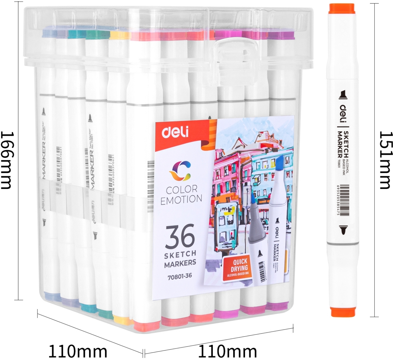 Picture of Deli	W70801-36 SKETCH MARKER 36 colors