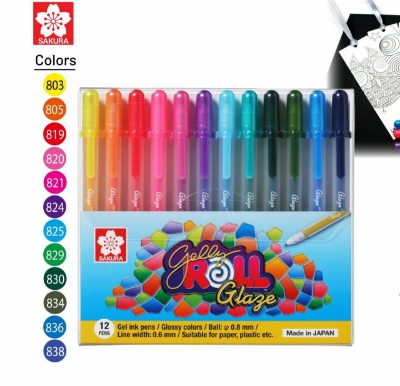 Picture of Sakura Gelly Roll Glaze Pens Set of 12 Colour