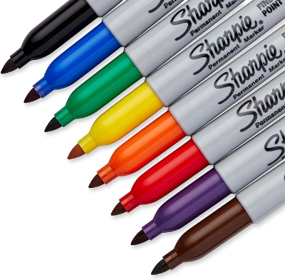 Picture of Sharpie Permanent Markers, Fine Point, 8 Pack, Assorted Colors (30217PP)