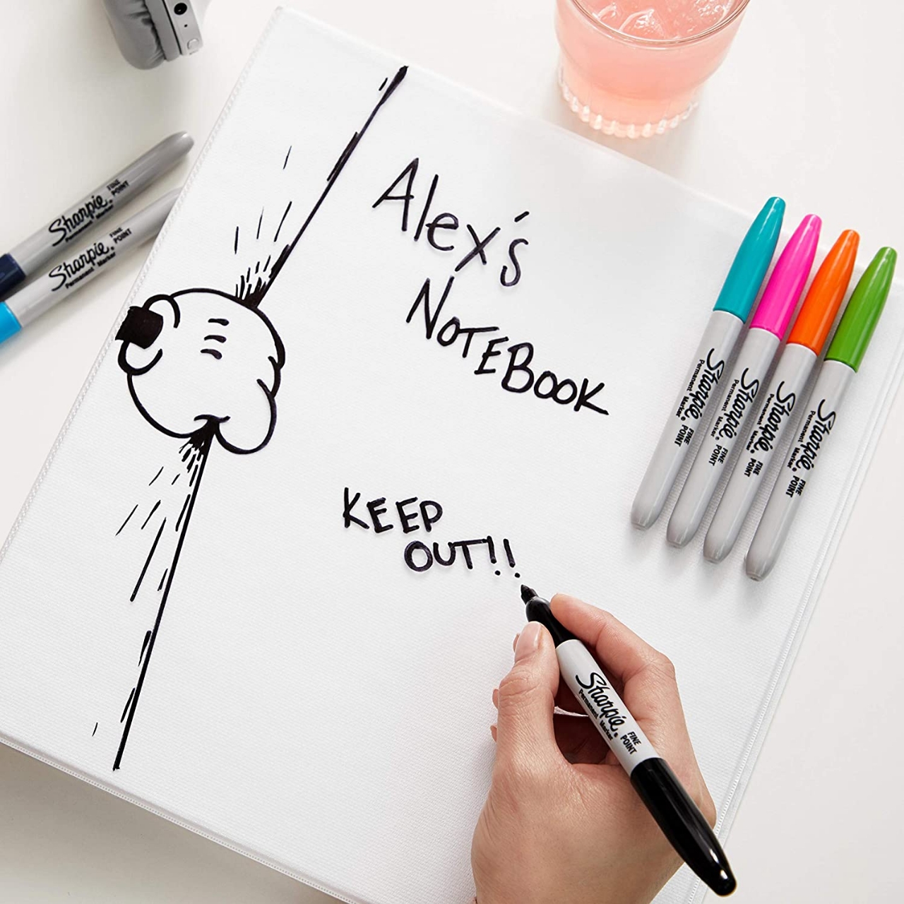 Picture of Sharpie Permanent Markers, Fine Point, Assorted Colors, 24-Count