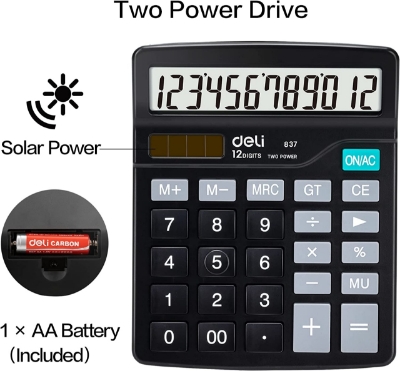 Picture of Deli E837 Desktop Calculator 12 Digits
