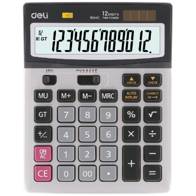 Picture of Deli	E1654C Calculator Metal-12 digits