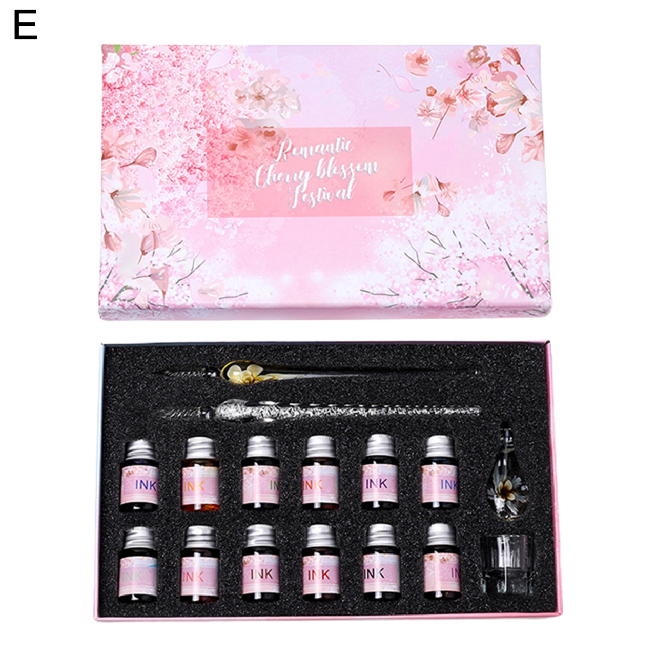 Picture of 1 Set Glass Pens Threaded Nib Washable Universal Student Dip Writing Pen School Supplies