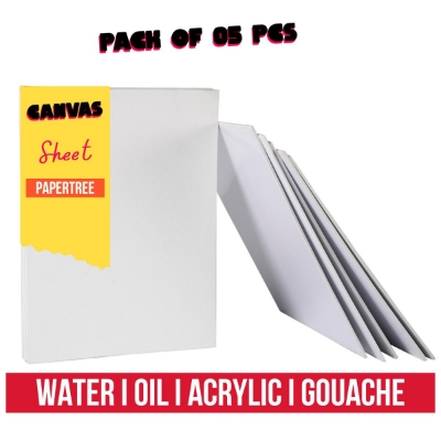 Picture of Canvas Paper Sheet For Acrylic Water Oil and Gouache Paint - 5 Pcs