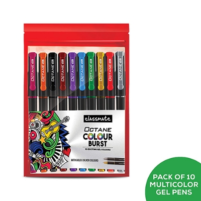 Picture of Octane Gel Colour Burst- Multi colour pen Pack of 10pes