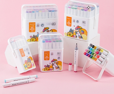 Picture of GUANGBO 48 Pcs Dualtip Alco Based Markers Sets