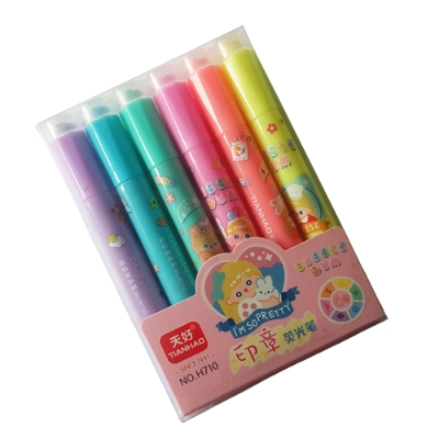 Picture of Tianhao Highlighter Pen Pattern 6pcs Pack