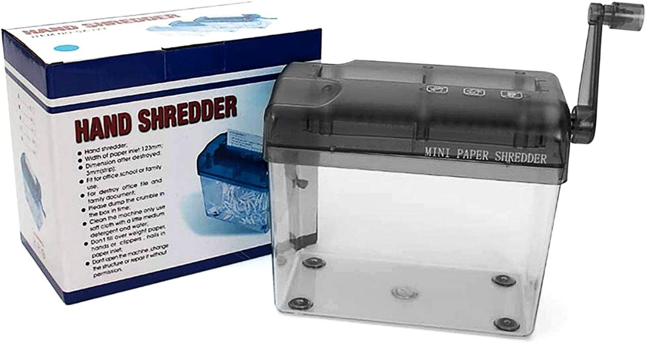 Picture of Mini Portable Paper Shredder A6 Manual Shredder Documents Paper Cutting Tool Home Office Desktop