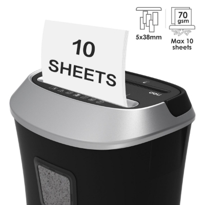 Picture of Deli E9948 10 Sheet & 1CD (Black) Paper Shredder