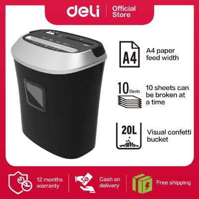 Picture of Deli E9948 10 Sheet & 1CD (Black) Paper Shredder