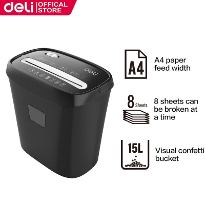Picture of Deli E9947 8 Sheet Black Paper Shredder
