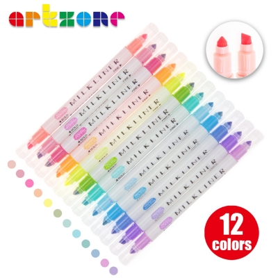 Picture of 12 Colors Milkliner Double-ended Highlighter Pen Set Fluorescent Pens