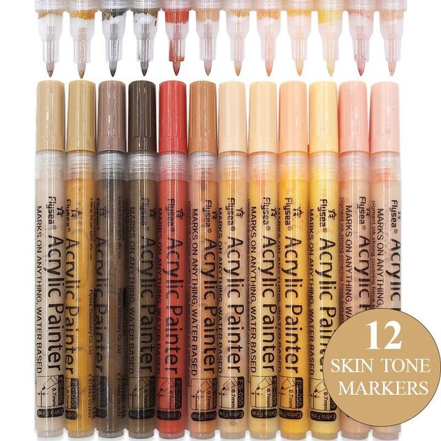 Picture of 12 Color Skin Tone Shade Graffiti Pen