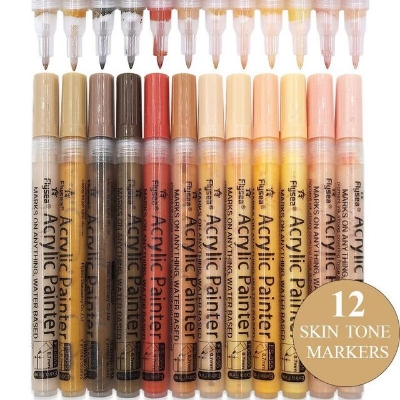 Picture of 12 Color Skin Tone Shade Graffiti Pen