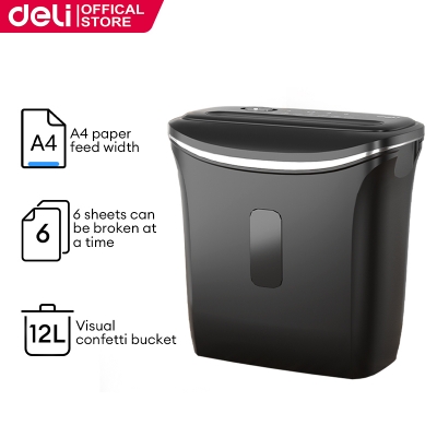 Picture of Deli E9945 6 Sheet Black Paper Shredder