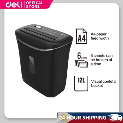 Picture of Deli E9945 6 Sheet Black Paper Shredder