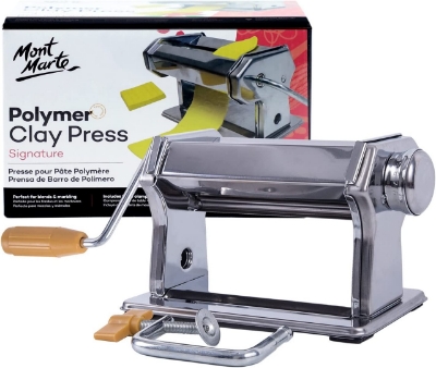 Picture of Mont Marte Polymer Clay Press with Adjustable Rollers (9 Settings) Durable Steel, Ideal for Conditioning Polymer Clay