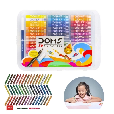 Picture of DOMS Oil Pastel 50 Shades with Plastic case new verson