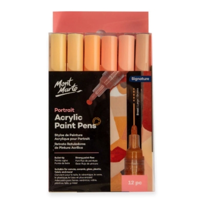 Picture of Mont Marte Skin Tones  Acrylic Paint Marker Set - Broad Tip 12pc