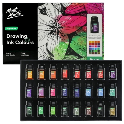 Picture of Mont Marte Signature Drawing Ink Set 24pc x 7ml