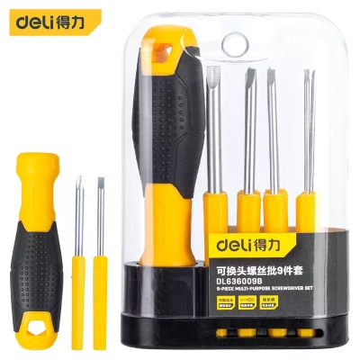Picture of Deli Tools DL636009B Interchangeable screwdriver 9pcs Set