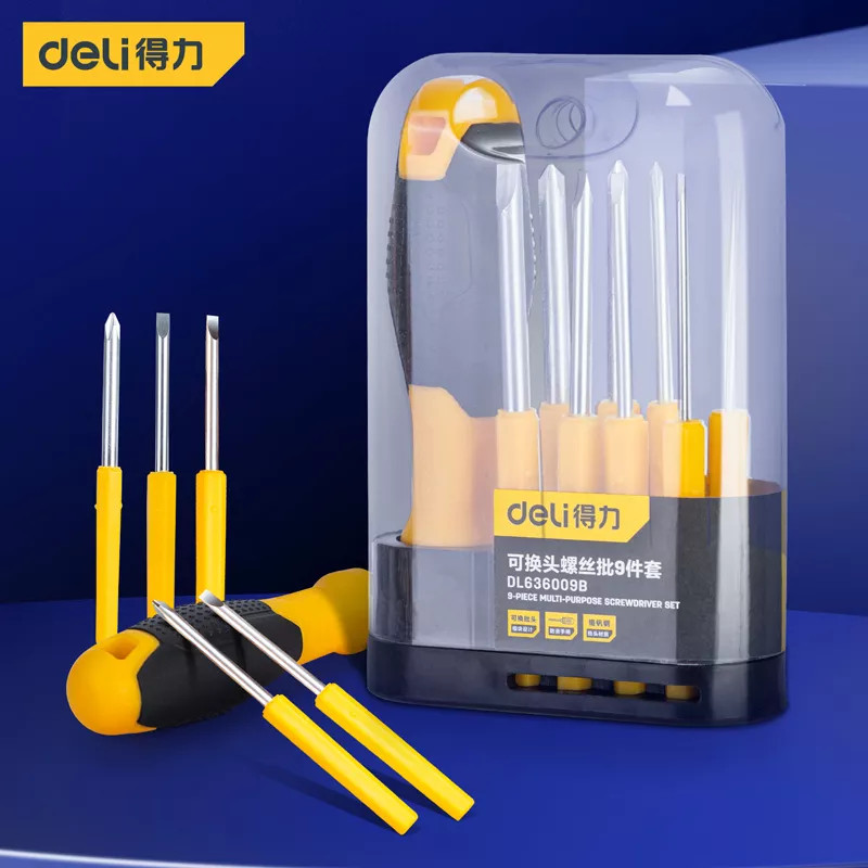 Picture of Deli Tools DL636009B Interchangeable screwdriver 9pcs Set