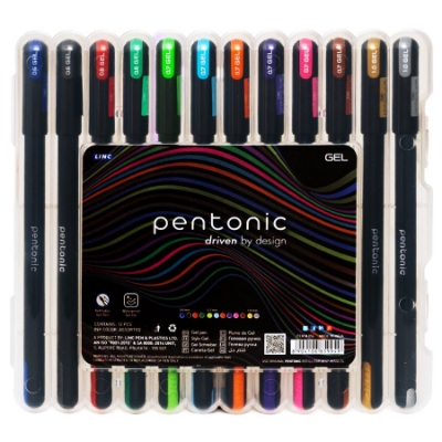 Picture of Pentonic Multicolor Gel Pen With Hard Box Case 12 Pcs Set