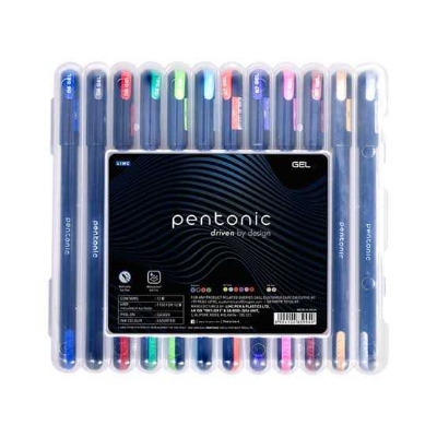 Picture of Pentonic Multicolor Gel Pen With Hard Box Case 12 Pcs Set
