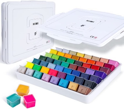 Picture of HiMi Miya Gouache Paint Set  56 Colors x 30ml Unique Jelly Cup Design