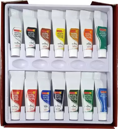 Picture of Camel Artist Acrylic Colours - 12 Shades 40ml with Gel Medium and Retarder