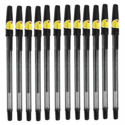Picture of RED LEAF 747 Black BALL PEN Extra Fine 0.7mm Dx Hard Crystal 12 PCS