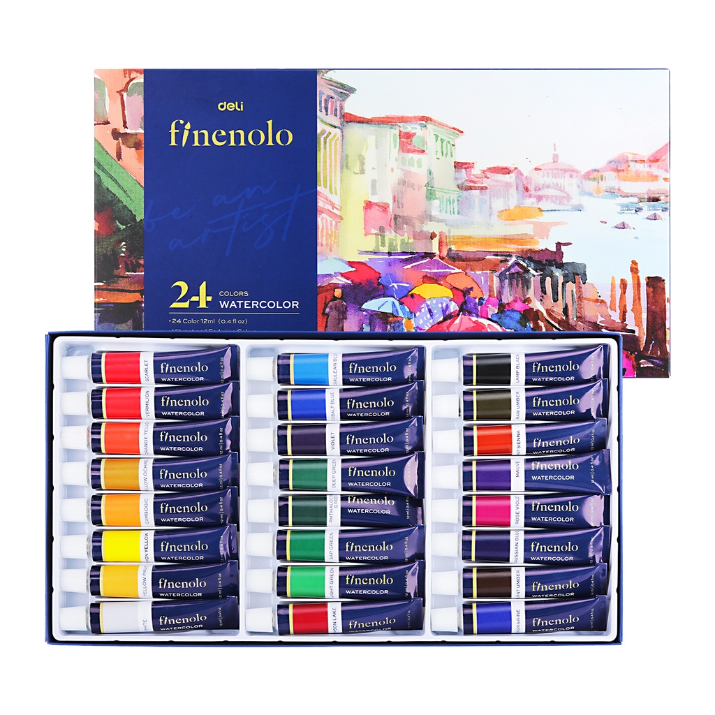 Picture of Deli C19-24 Finenolo Watercolor 12ml 24 Colors