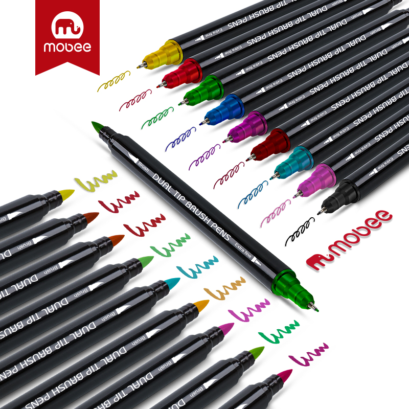 Picture of Mobee acuarel 60 colors dual tip Nylon tips watercolor brush marker pens for drawing