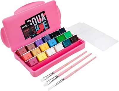 Picture of HIMI Miya Gouache Paint Set, 18 Colors 30ml Unique Jelly Cup Design With Brush