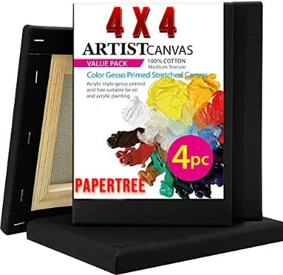 Picture of Premium Quality Black Canvas 4x4 inch 4 pcs