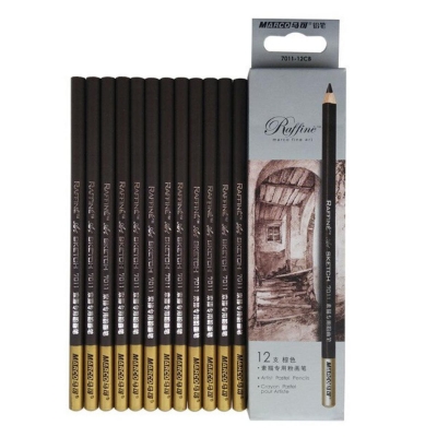 Picture of MARCO Professional Drawing Sketch Pastel Pencil Black
