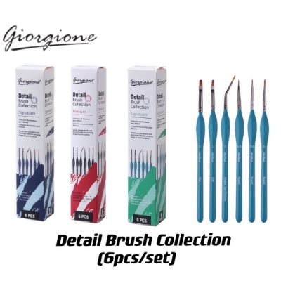 Picture of Giorgione 6 pcs Nylon Hair Wooden Handle Detailed Paint Brushes set